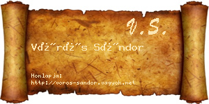 Vörös Sándor névjegykártya