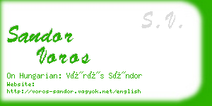 sandor voros business card